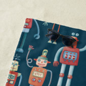 Retro stijl 1950s Robots Strandlaken (In situ)