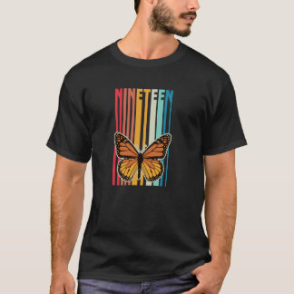 Retro stijl 19 jaar Monarch Vlinder Liefhebber Ver T-shirt