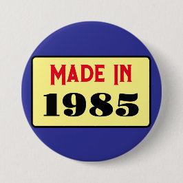 Retro stijl 40e verjaardag badge 1985 ronde button 7,6 cm