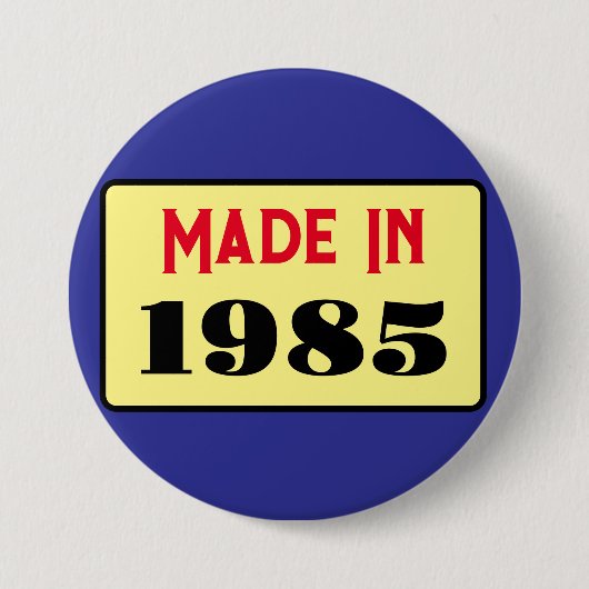 Retro stijl 40e verjaardag badge 1985 ronde button 7,6 cm (Voorkant)
