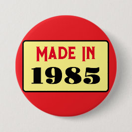 Retro stijl 40e verjaardag badge 1985 ronde button 7,6 cm