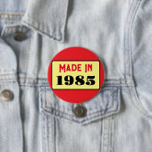 Retro stijl 40e verjaardag badge 1985 ronde button 7,6 cm (In situ)