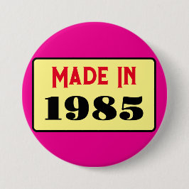 Retro stijl 40e verjaardag badge 1985 ronde button 7,6 cm