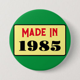 Retro stijl 40e verjaardag badge 1985 ronde button 7,6 cm