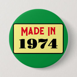 Retro stijl 50e verjaardag badge 1974 ronde button 7,6 cm