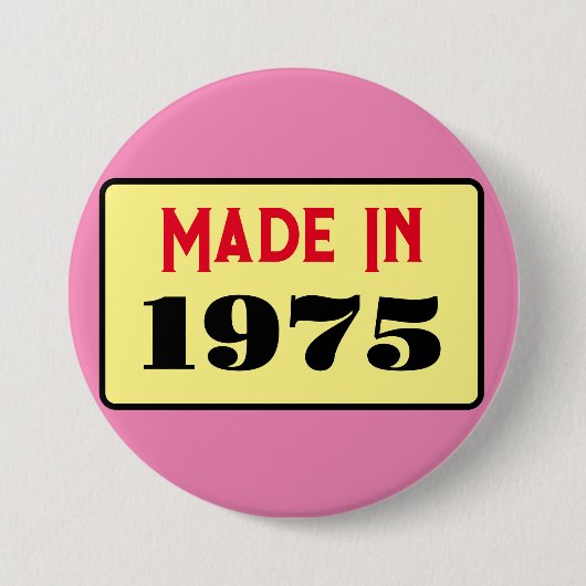 Retro stijl 50ste verjaardag badge 1975 ronde button 7,6 cm (Voorkant)