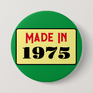 Retro stijl 50ste verjaardag badge 1975 ronde button 7,6 cm