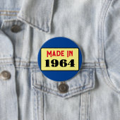 Retro stijl 60e verjaardag badge 1964 ronde button 7,6 cm (In situ)