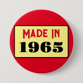 Retro stijl 60ste verjaardag badge 1965 ronde button 7,6 cm