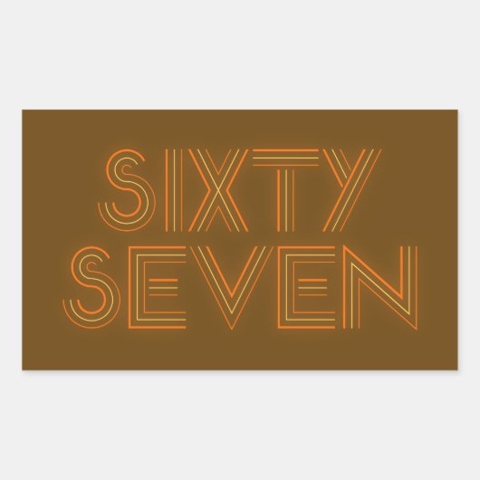 Retro Stijl 67 Rechthoekige Sticker (Voorkant)