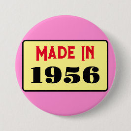 Retro stijl 70ste verjaardag badge 1956 ronde button 7,6 cm