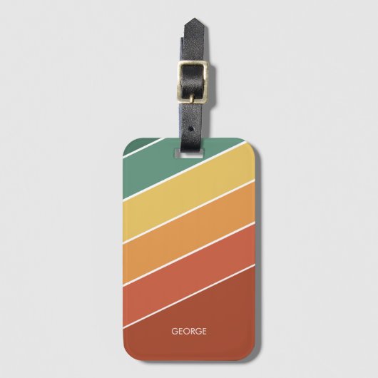 Retro stijl 80s naam bagagelabel (Voorkant (verticaal))