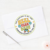 Retro stijl aanpasbare tapdans ronde sticker (Envelop)