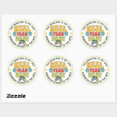 Retro stijl aanpasbare tapdans ronde sticker (Vel)