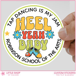 Retro stijl aanpasbare tapdans ronde sticker