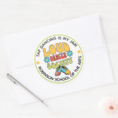 Retro stijl aanpasbare tapdansstudio ronde sticker (Envelop)