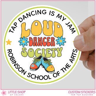 Retro stijl aanpasbare tapdansstudio ronde sticker