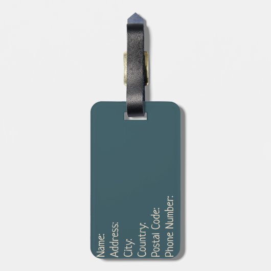 Retro stijl abstract zonsondergang landschap bagagelabel (Achterkant verticaal)