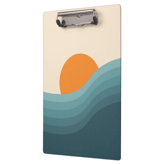 Retro stijl abstract zonsondergang landschap klembord (Links)