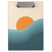 Retro stijl abstract zonsondergang landschap klembord (Voorkant)