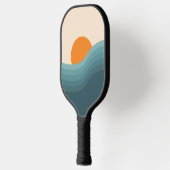 Retro stijl abstract zonsondergang landschap pickleball paddle (Links)