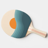 Retro stijl abstract zonsondergang landschap tafeltennisbatje (Zijkant)