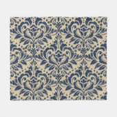 Retro stijl: Abstracte bloemennaadloos Fleece Deken (Voorkant (Horizontaal))