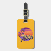 Retro stijl "Aloha" tekst ontwerp Bagagelabel (Voorkant verticaal)