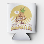 Retro stijl "Aloha" tekst ontwerp Blikjeskoeler (Voorkant)