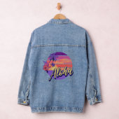 Retro stijl "Aloha" tekst ontwerp Denim Jacket (Hangar)