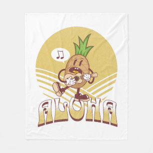 Retro stijl "Aloha" tekst ontwerp Fleece Deken