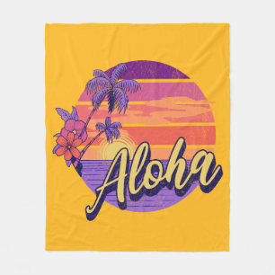 Retro stijl "Aloha" tekst ontwerp Fleece Deken