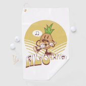 Retro stijl "Aloha" tekst ontwerp Golfhanddoek (Insitu)