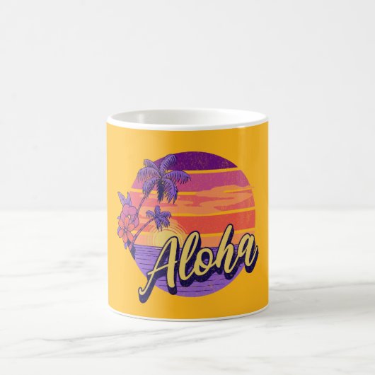 Retro stijl "Aloha" tekst ontwerp Koffiemok (Center)