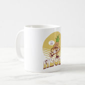 Retro stijl "Aloha" tekst ontwerp Koffiemok (Voorkant links)