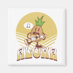 Retro stijl "Aloha" tekst ontwerp Magneet