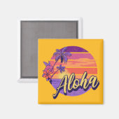 Retro stijl "Aloha" tekst ontwerp Magneet (Voorkant / Achterkant)