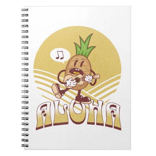Retro stijl "Aloha" tekst ontwerp Notitieboek (Voorkant)