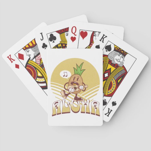Retro stijl "Aloha" tekst ontwerp Pokerkaarten (Achterkant)