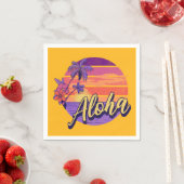 Retro stijl "Aloha" tekst ontwerp Servet (Insitu)