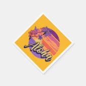 Retro stijl "Aloha" tekst ontwerp Servet (Hoek)