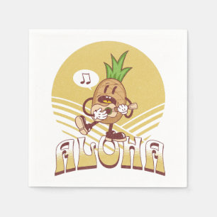 Retro stijl "Aloha" tekst ontwerp Servet