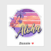 Retro stijl "Aloha" tekst ontwerp Sticker (Vel)