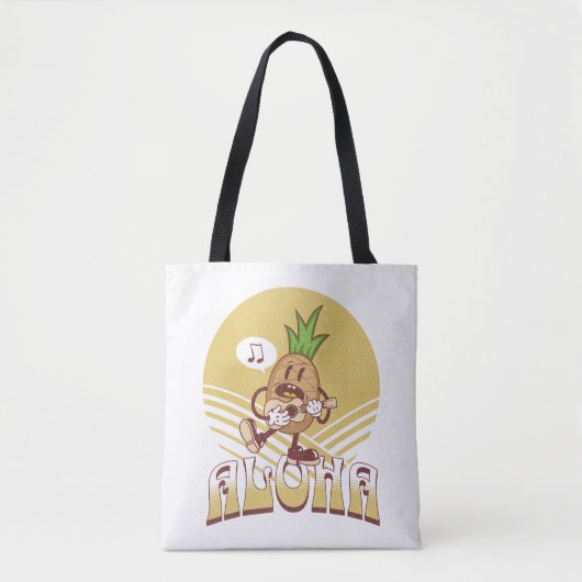 Retro stijl "Aloha" tekst ontwerp Tote Bag (Voorkant)