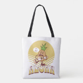 Retro stijl "Aloha" tekst ontwerp Tote Bag (Achterkant)
