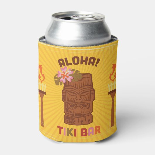 Retro stijl Aloha Tiki Bar Blikjeskoeler (Blikje Voorkant)
