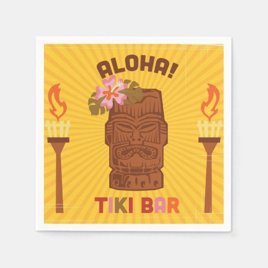Retro stijl Aloha Tiki Bar Servetten (Voorkant)