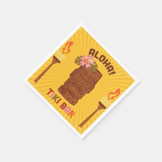 Retro stijl Aloha Tiki Bar Servetten (Hoek)