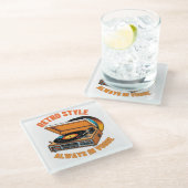 Retro stijl, altijd in Vogue Glazen Onderzetter (Schuin)