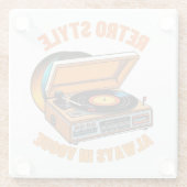 Retro stijl, altijd in Vogue Glazen Onderzetter (Achterkant)